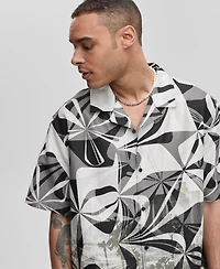 Mode of One Men's Short-Sleeve Slick Play Camp Collar Shirt, Exclusively at Macy's
