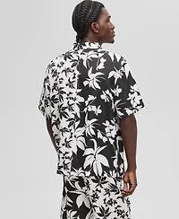 Mode of One Men's Short-Sleeve Palm Reverse Splicing Camp Collar Shirt, Exclusively at Macy's