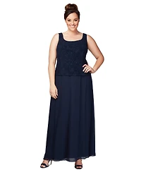 Alex Evenings Plus Glitter Jacket & A-Line Dress