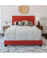 Napoli Leather Upholstered Platform Bed Frame with Tri-Panel Adjustable Headboard - Boyd Sleep