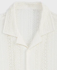 Mode of One Men's Relaxed-Fit Textured Crochet Button-Down Camp Shirt, Exclusively at Macy's