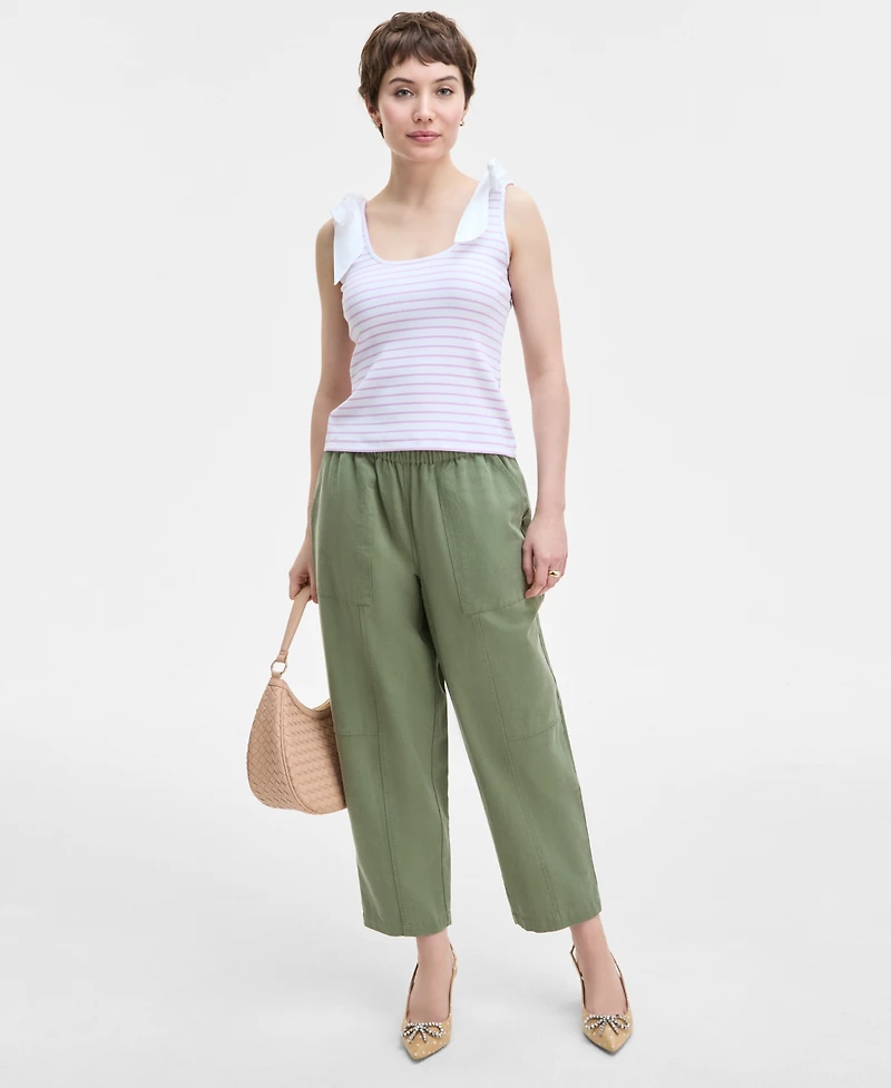 On 34th Women's Ribbed Bow-Shoulder Tank Top, Exclusively at Macy's