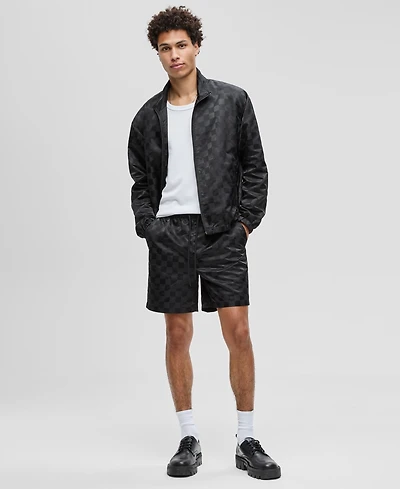 Mode of One Men's Check Jacquard Regular-Fit 6-1/2" Track Shorts, Macy's Exclusive