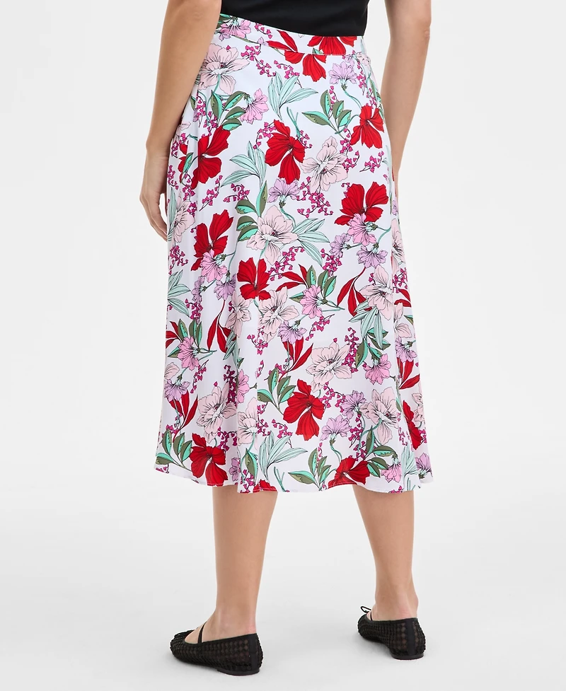 On 34th Women's Printed Slit Midi Skirt
