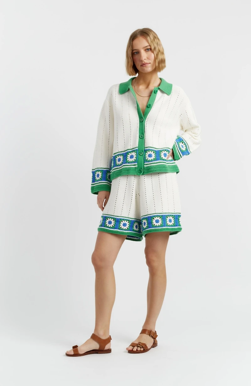 Chinti & Parker Women's Cotton Chevron Stitch T-Shirt