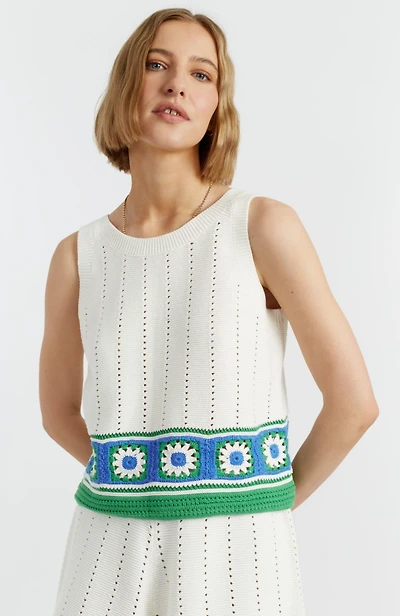 Chinti & Parker Women's Cotton Hand Crochet Vest
