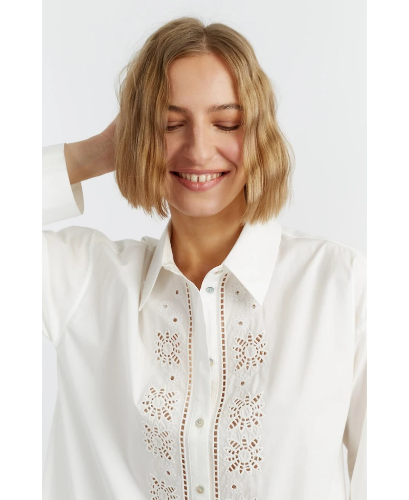 Chinti & Parker Women's Cotton Broderie Shirt Dress