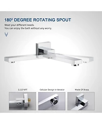 3-Function Shower System Rain System Wall-Mounted Shower Head with Handheld Shower Sprayer Shower System with Bathtub Spout, Brushed Nickel