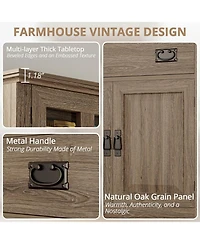Farmhouse Kitchen Pantry, Storage Cabinet with Power Outlets