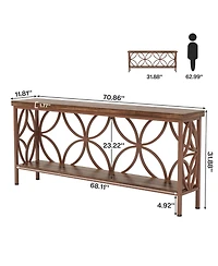 Tribesigns 70.9-Inch Narrow Sofa Table, Industrial Long Entry Console Table with Storage for Entryway, Living Room, Foyer, Unique Design