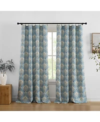 Hlc.me Messina Paisley Damask Patterned Back Tab Rod Pocket Curtains - Light Blocking Darkening Window Panels, Set of 2 (/Yellow