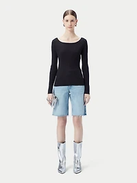 Gobi Cashmere Juniors' Ribbed Cotton Silk Blend Sweater