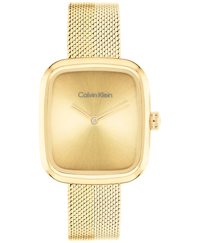Calvin Klein Women's Adore Gold Tone Stainless Steel Mesh Bracelet Watch, 30mm