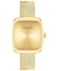 Calvin Klein Women's Adore Gold Tone Stainless Steel Mesh Bracelet Watch, 30mm
