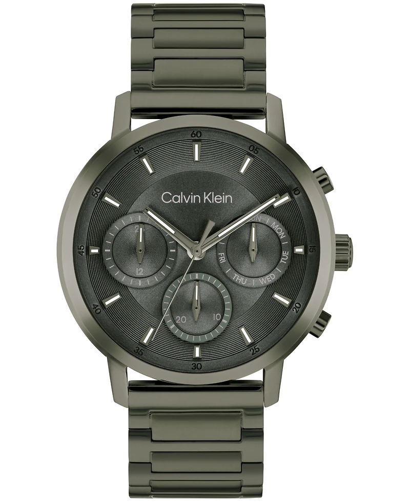 Calvin Klein Men's Gauge Ionic Plated Barley Green Steel Bracelet Watch, 41mm