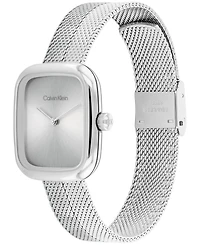 Calvin Klein Women's Adore Silver Tone Stainless Steel Mesh Bracelet Watch, 30mm