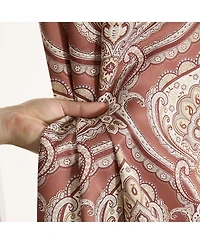 Hlc.me Messina Paisley Damask Patterned Back Tab Rod Pocket Curtains - Light Blocking Darkening Window Panels, Set of 2 (Spice Red