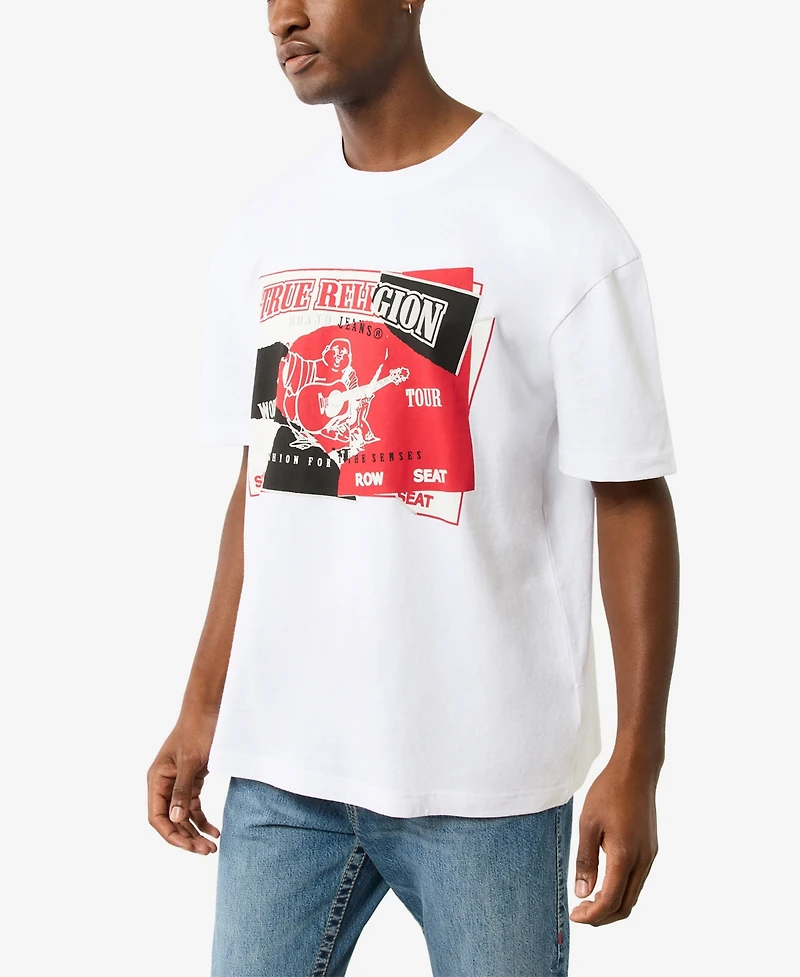 True Religion Men's Short Sleeve Torn T-Shirt