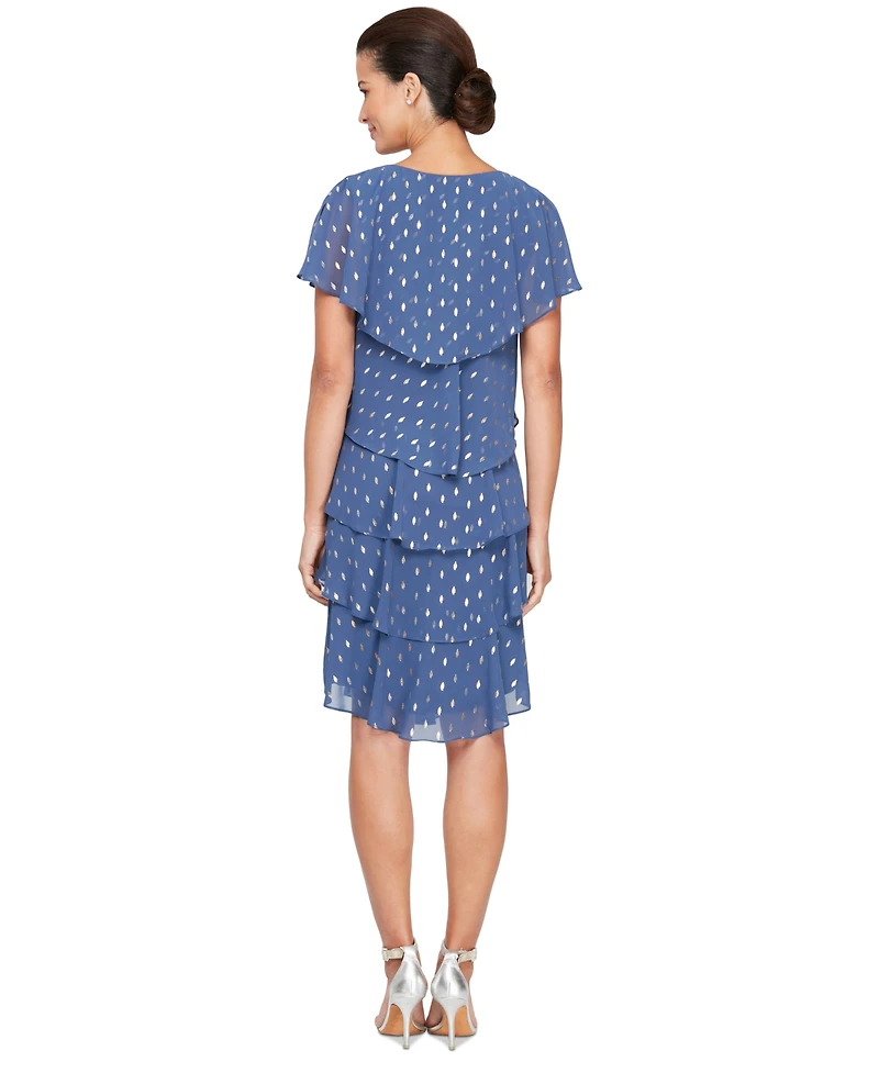 Sl Fashions Polka-Dot Tiered Shift Dress