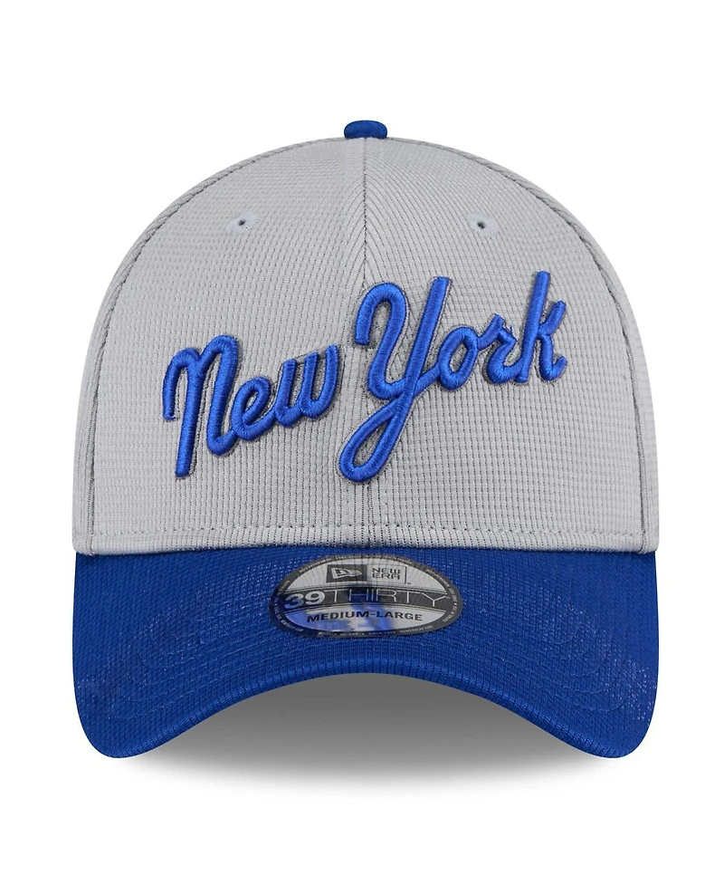 New Era Men's Gray/Royal New York Mets 2025 Batting Practice 39THIRTY Flex Hat