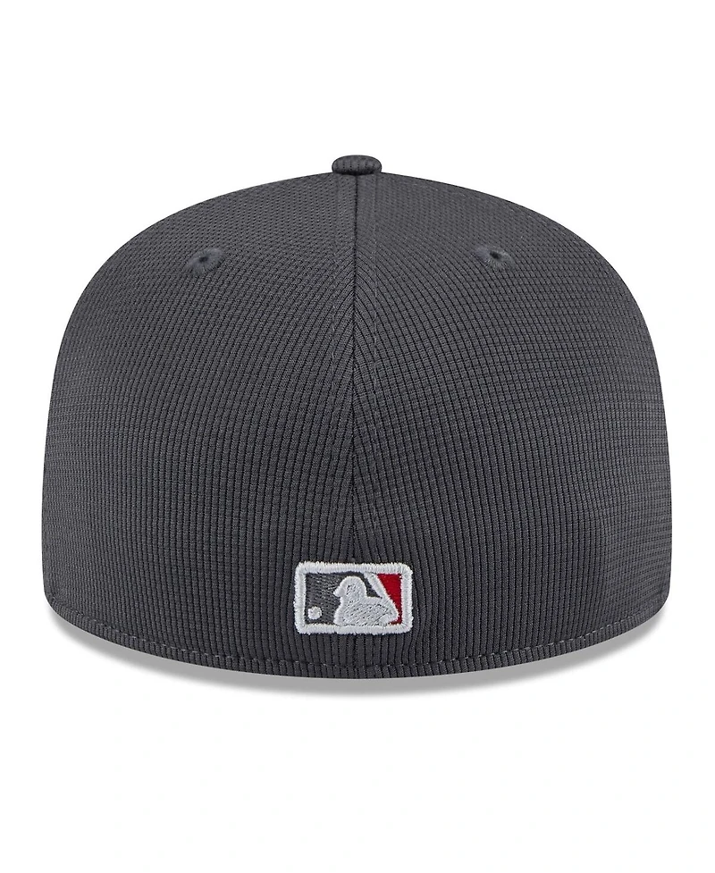 New Era Men's Gray/Red Cleveland Guardians 2025 Batting Practice 59FIFTY Fitted Hat