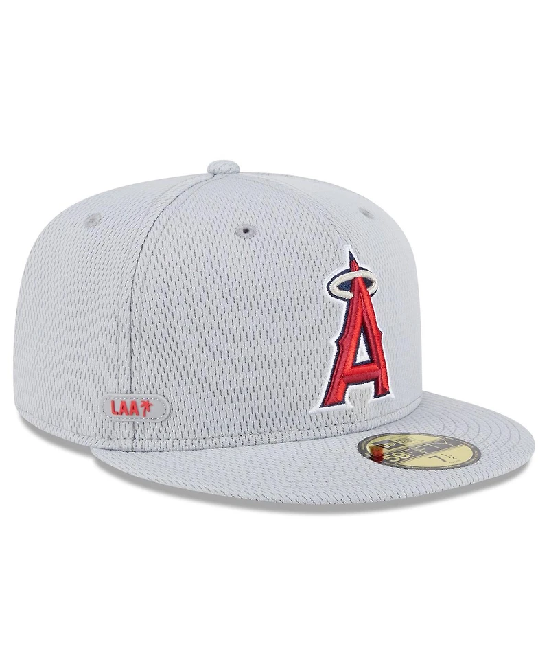 New Era Men's Gray Los Angeles Angels 2025 Mlb Clubhouse 59FIFTY Fitted Hat