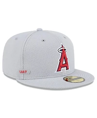 New Era Men's Gray Los Angeles Angels 2025 Mlb Clubhouse 59FIFTY Fitted Hat