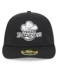 New Era Men's Black Texas Rangers 2025 Mlb Clubhouse Low Profile 59FIFTY Fitted Hat