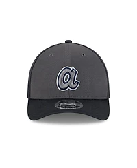 New Era Men's Gray/Navy Atlanta Braves 2025 Batting Practice 9FORTY M-Crown Adjustable Hat