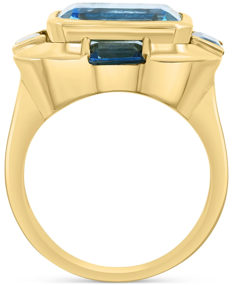 Effy Blue Topaz (7 ct. t.w.) & London Blue Topaz (1-1/2 ct. t.w.) Statement Ring in 14k Gold-Plated Sterling Silver