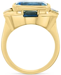 Effy Blue Topaz (7 ct. t.w.) & London Blue Topaz (1-1/2 ct. t.w.) Statement Ring in 14k Gold-Plated Sterling Silver
