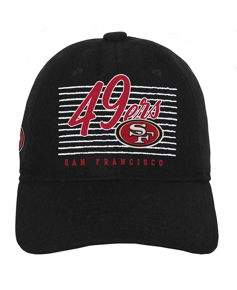 Outerstuff Big Boys and Girls Black San Francisco 49ers Retro Wooly Adjustable Hat
