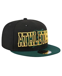 New Era Men's Black Athletics Splatter 9FIFTY Snapback Hat