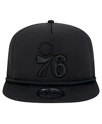 New Era Men's Black Philadelphia 76ers Tone Foam Meshback Golfer Snapback Hat