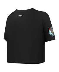 Pro Standard Women's Black Boston Celtics Jewels Boxy Cropped T-Shirt
