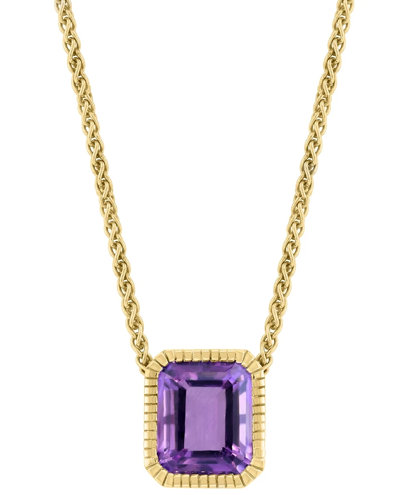 Effy Citrine Pendant Necklace (5-7/8 ct. t.w.) 14k Gold over Silver, 17" + 1" extender (Also Amethyst)