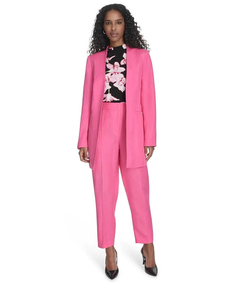Calvin Klein Women's Open-Front Linen-Blend Blazer