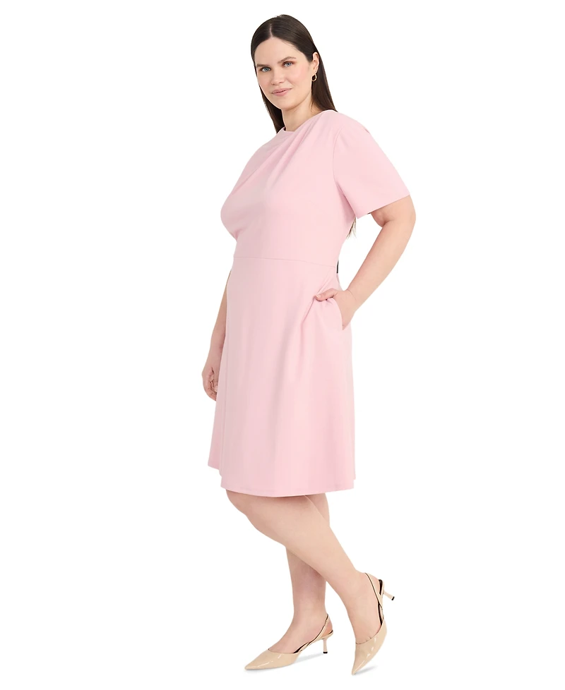 Maggy London Plus Pintucked Fit & Flare Dress