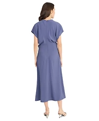 Luxely Women's Draped Dolman-Sleeve Midi Dress