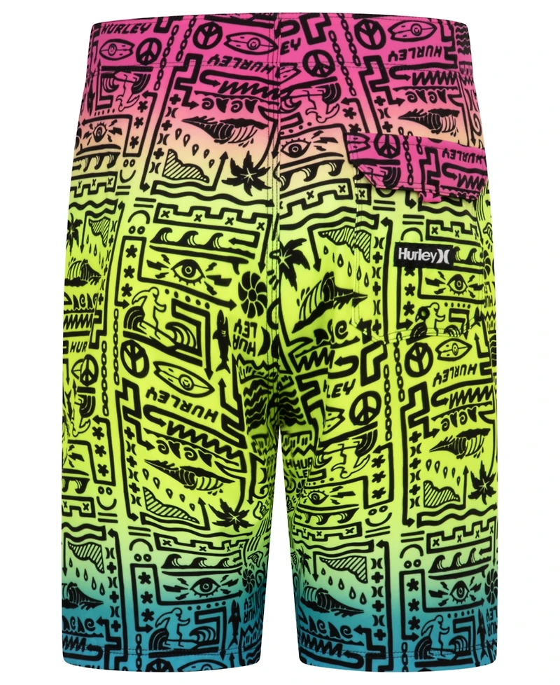 Hurley Big Boys Squiggle-Print Board Shorts