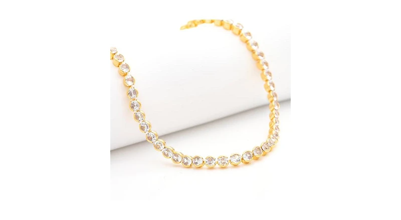 Cubic Zirconia Bezel Tennis Necklace