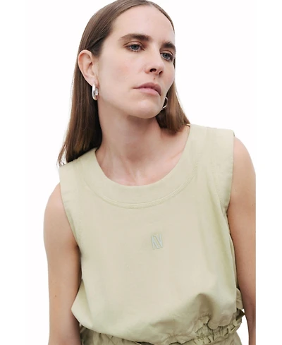 Nocturne Women's Crop Top with Printed Detail
