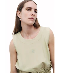 Nocturne Women's Crop Top with Printed Detail