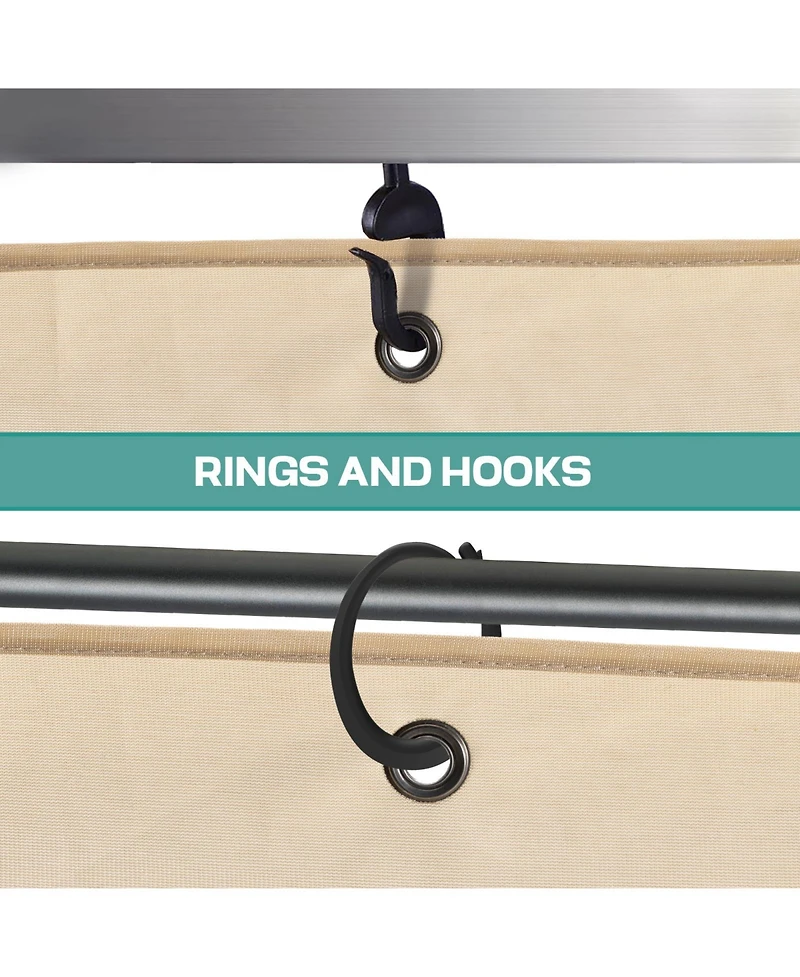 Aoodor Universal x ft. Gazebo Replacement Mosquito Netting Screen 4-Panel Sidewalls with Double Zipper (Only Netting