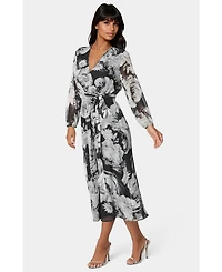 Bebe Women's Print Wrap Midi Dress