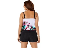 Swimsuits for All Women's Loop Strap Blouson Tankini Top