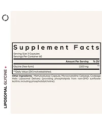 Codeage Liposomal Glycine+ Supplement - Free-Form Glycine 1,500 mg with Liposomal Delivery - 2-Month Supply - Amino Acid Capsules - Protein Support
