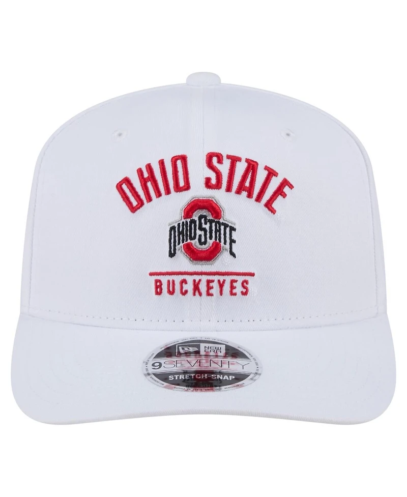 New Era Men's White Ohio State Buckeyes 9SEVENTY Team Stretch-Snap Adjustable Hat