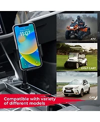 Kemimoto Car Cup Holder Phone Mount 360° Adjustable Cell Phone Holder Compatible with Car, Golf Cart, Truck, Atv
