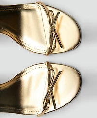Mango Women's Bow Detail Strappy Heeled Sandals